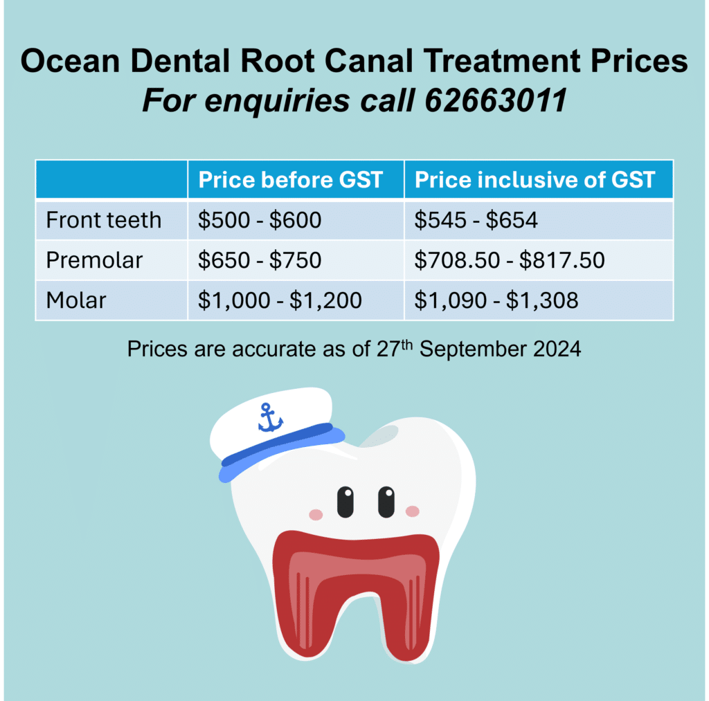 ocean dental root canal treatment costs